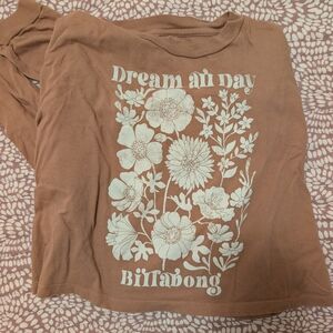 Billabong Brown Long Sleeve Crop Shirt